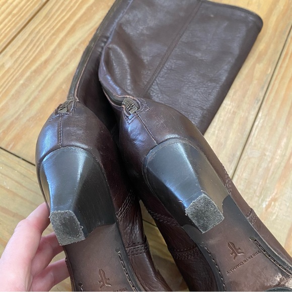 FRYE Steffi Leather Zip Tall Boot in Brown - Picture 5 of 12